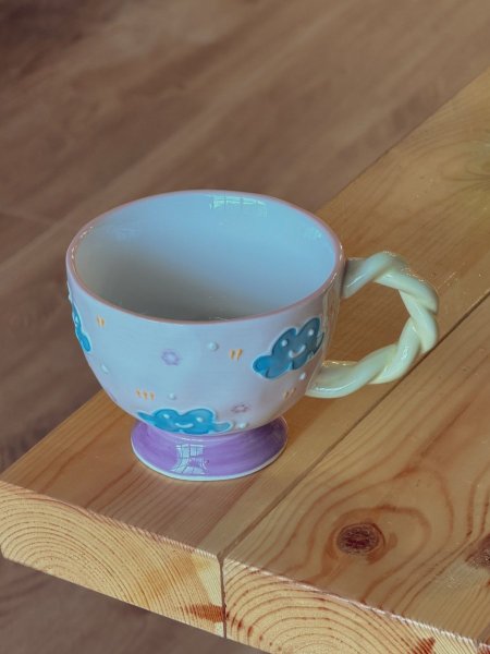 كوب الافطار برسمة غيوم 500ml