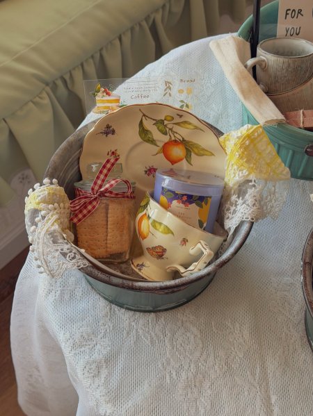 تنسيق هدية ريفي صيفي بثيم الليمون