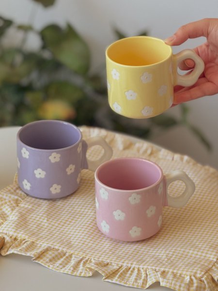 كوب بورسلان بزخارف ويد شكل ورد