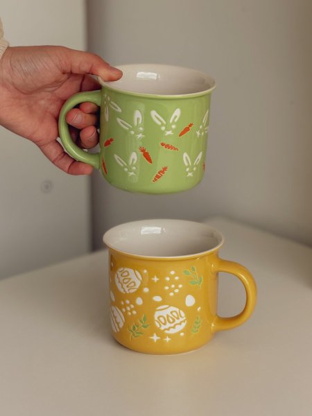كوب الربيع برسومات أرانب وبيض