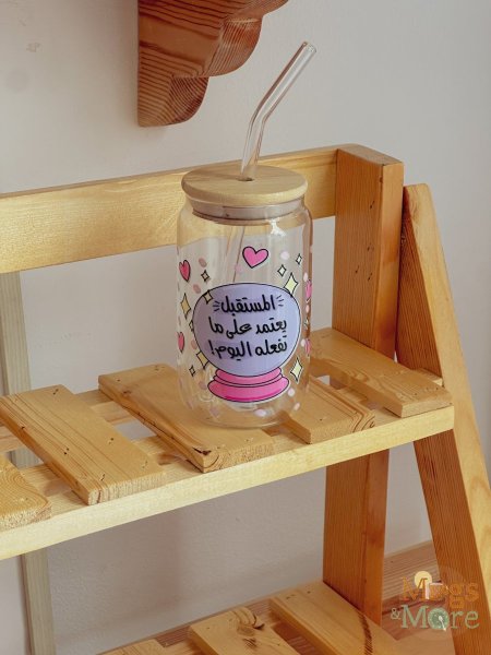 كاسة شفاف شكل جرة بطباعة جديدة