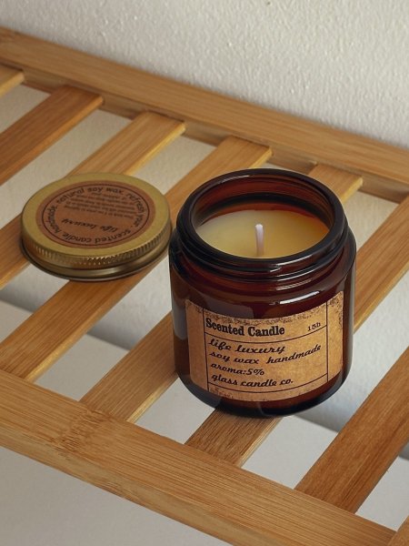 شمعة حياة فاخرة بمرتبان زجاج مع رائحة جميلة