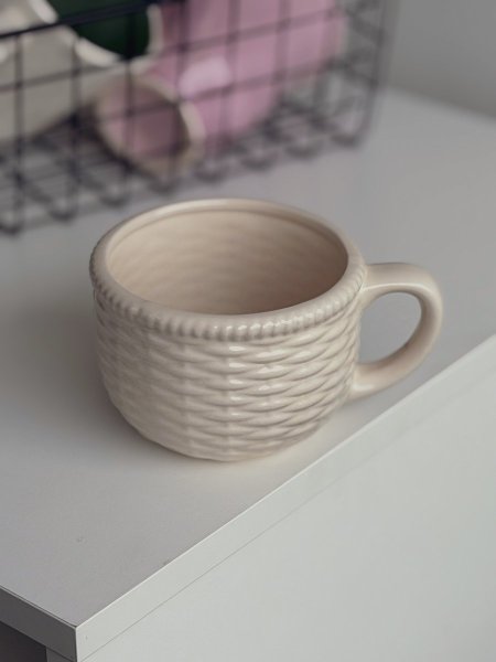 مج شكل سلة ورود مميز حجم جميل