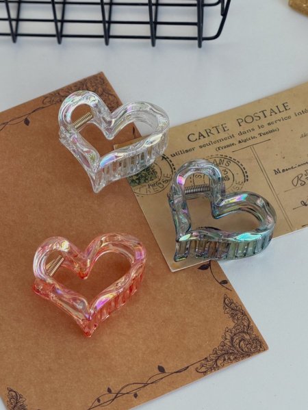 3 مشابك شعر شكل قلب