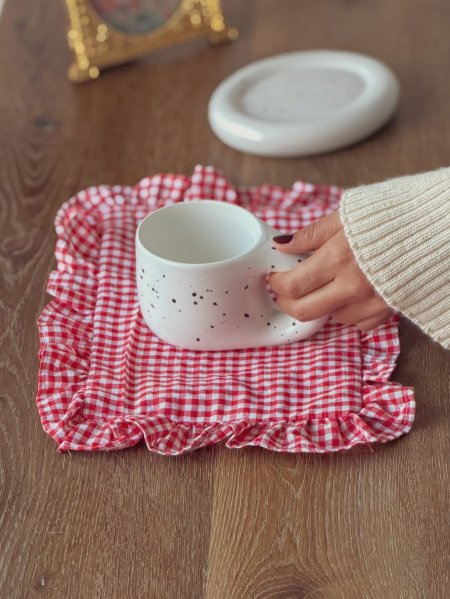 كوستر قماش كروهات لون احمر 20x28