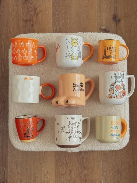 مجموعة ٩ أكواب (اللون البرتقالي)