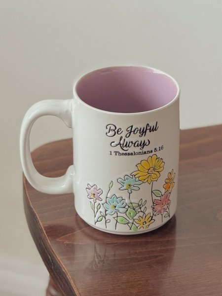 كوب مورد بعبارة "be joyful always"